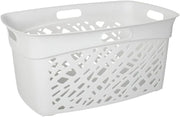 45L White Mosaic Laundry Basket with Ventilation, Lightweight & Durable