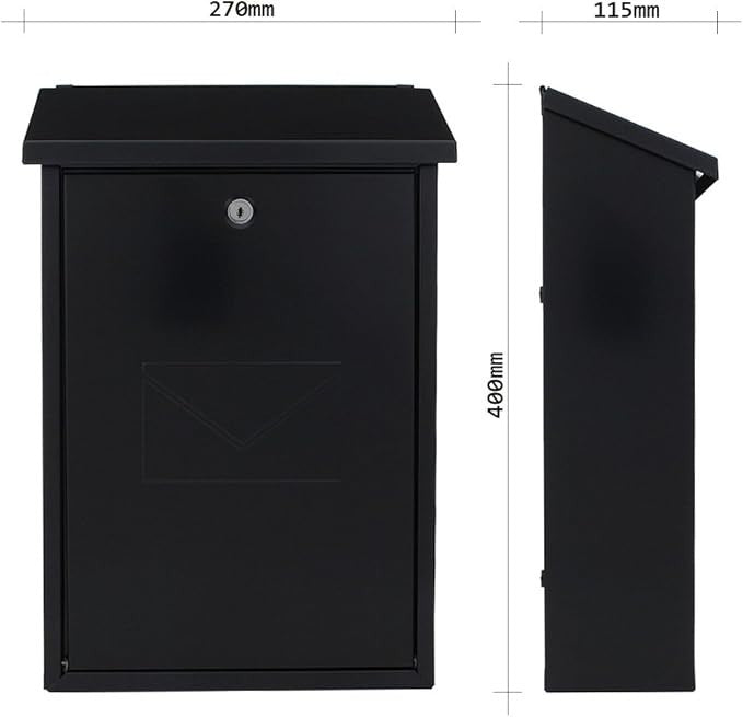 Wall-Mounted Steel Post Box Lockable Anthracite Mailbox Secure & Stylish Slot