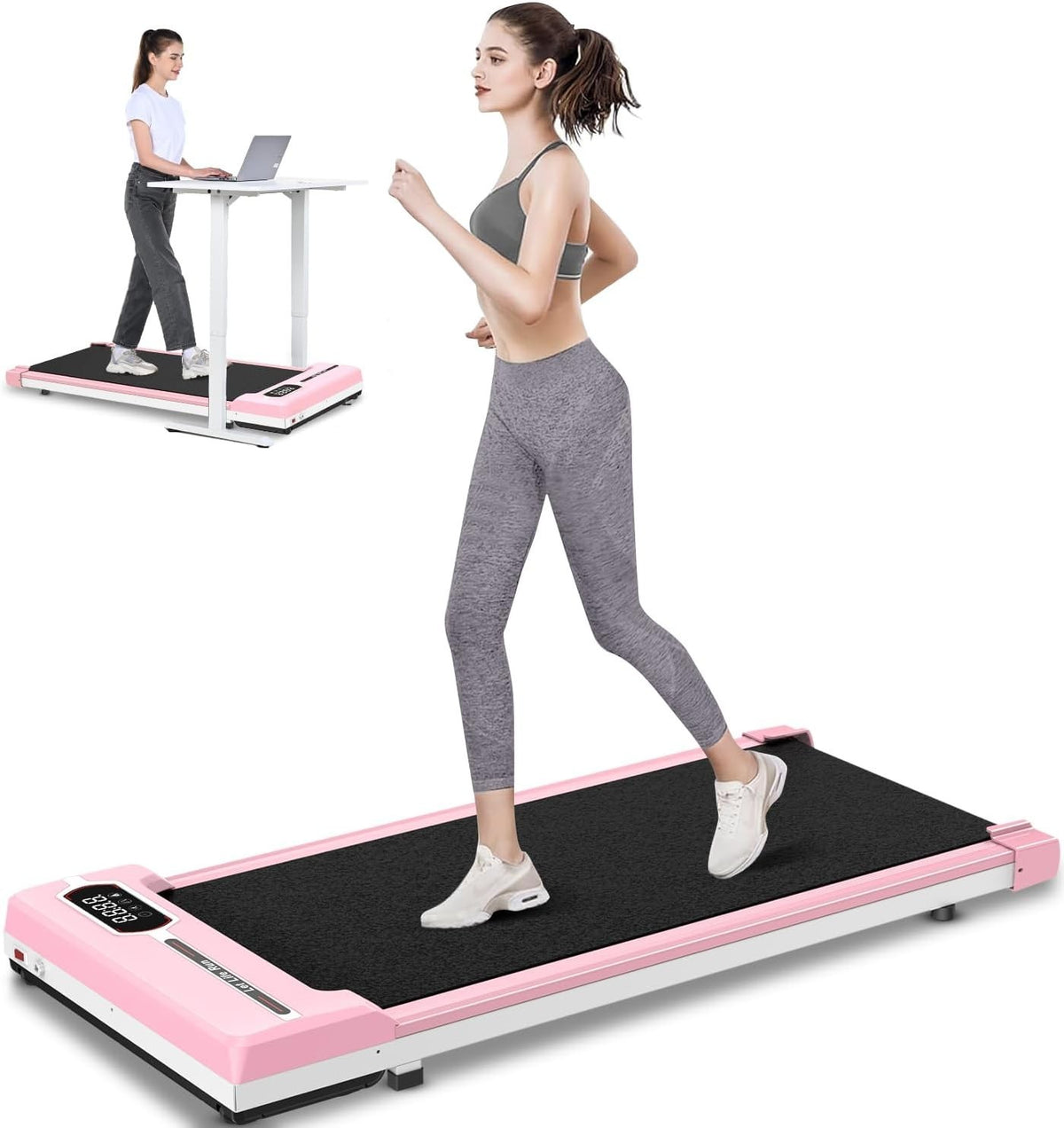 Under Desk Walking Treadmill 2.5HP Home Office Fitness 130KG Capacity