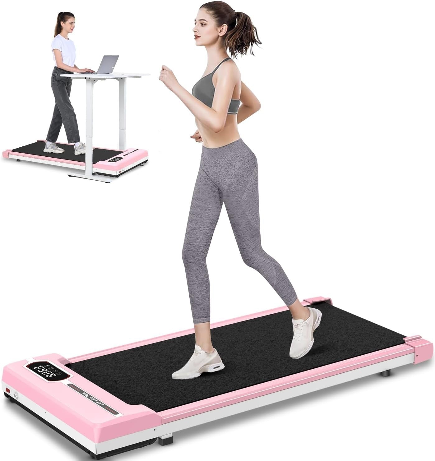 Under Desk Walking Treadmill 2.5HP Home Office Fitness 130KG Capacity