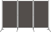 Grey 3 Panel Room Divider 260cm Folding Privacy Screen – Fabric Partition Wall