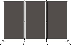 Grey 3 Panel Room Divider 260cm Folding Privacy Screen – Fabric Partition Wall