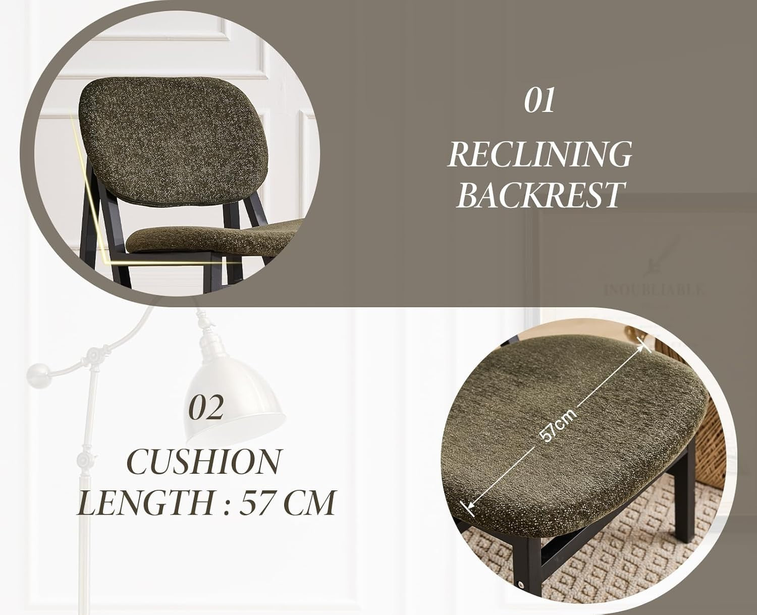 Retro Chenille Accent Chair Green Lounge Armchair for Living Room Home