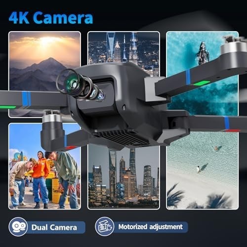 4K Drone with Camera for Adults, Brushless Motor Foldable FPV Quadcopter
