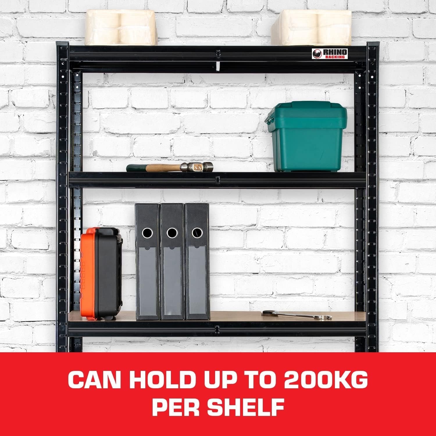 Heavy Duty 5-Tier Garage Shelving Unit Black 180x90x45cm Adjustable