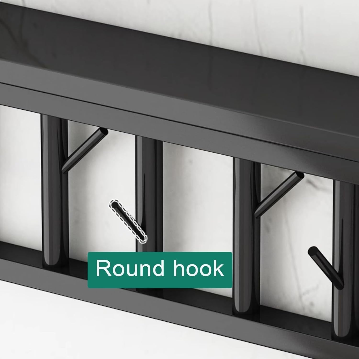 Wall Mounted Coat Rack with Shelf 70cm Black Entryway Hat Bag Hanger Storage
