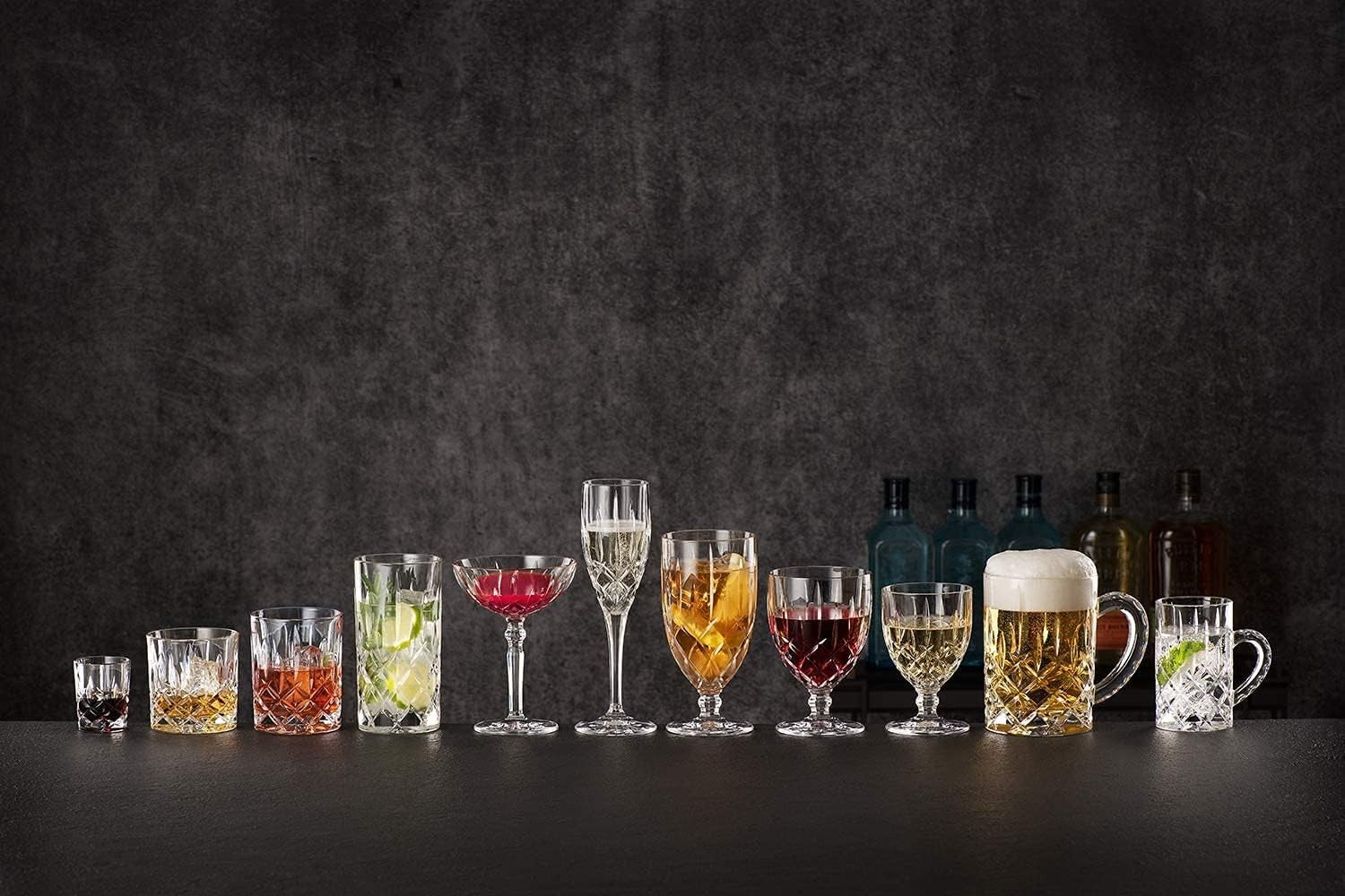 Crystal Highball Glasses Set of 4 | 375ml Cut Glass Tumblers for Cocktails