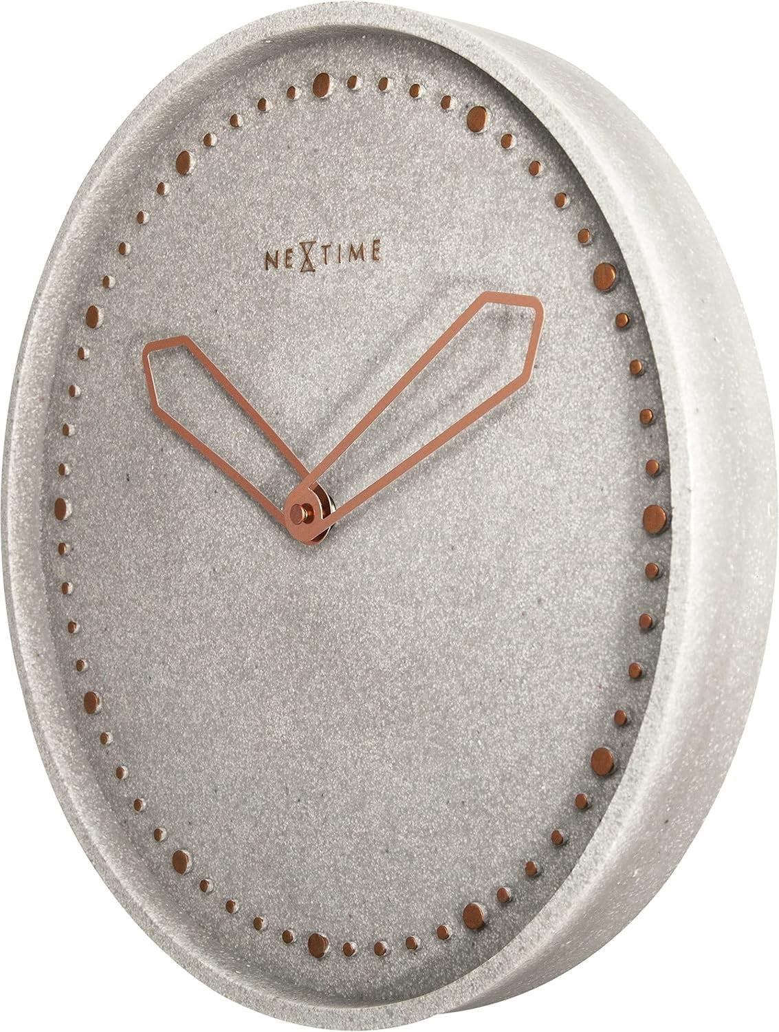 Luxury 35cm Silent Wall Clock Concrete Stone Effect Modern Minimalist Grey