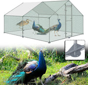 13x9.8x6.5FT Walk In Chicken Run Galvanised Steel Coop