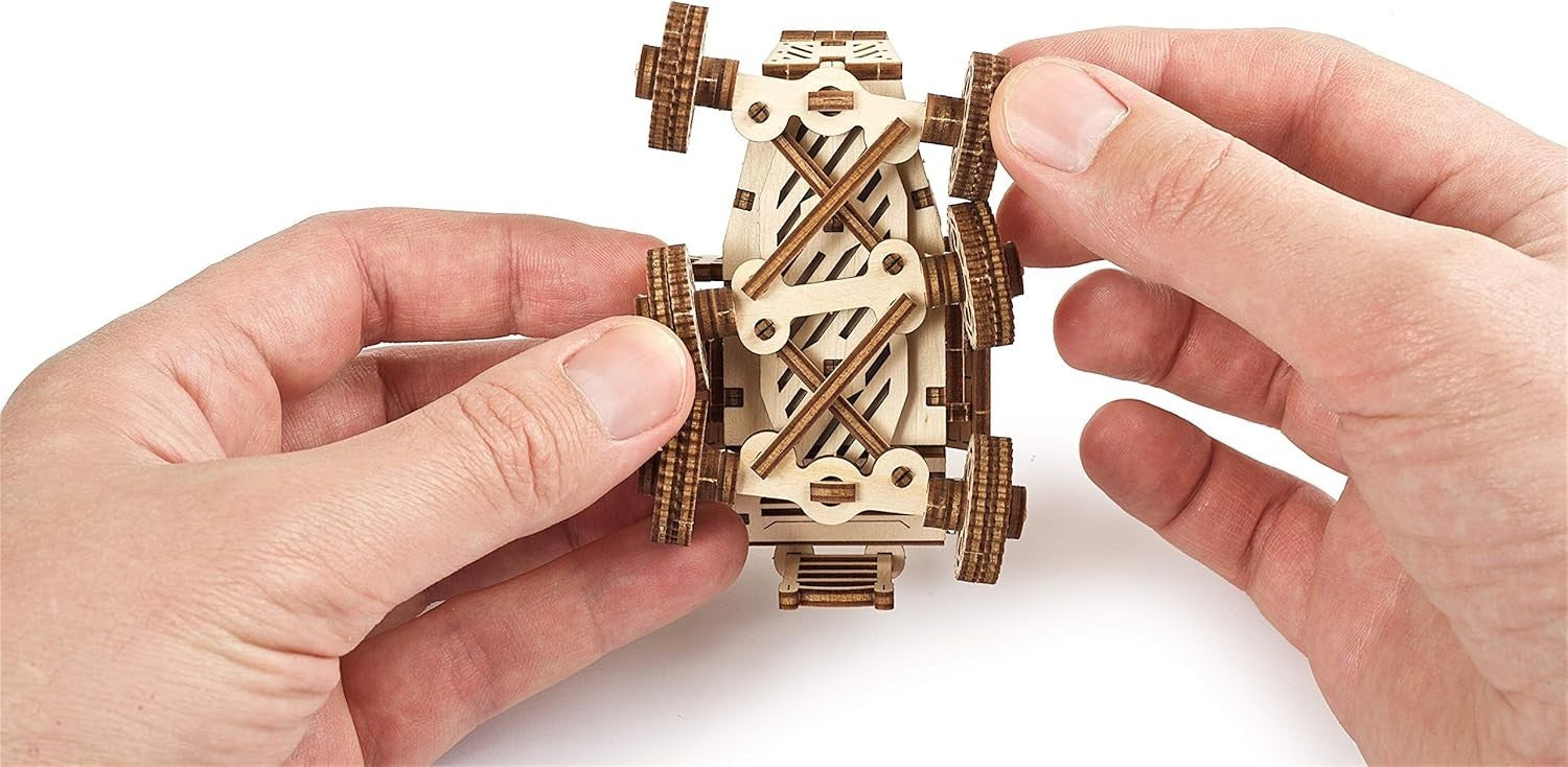 Wooden Mars Rover 3D Puzzle Kit – Mini Space Buggy DIY Model for Kids & Adults