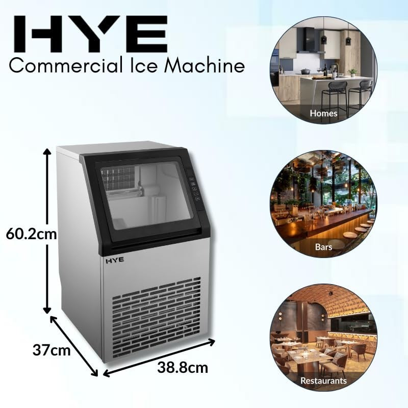 Commercial Ice Maker 36kg/24H Countertop Cube Machine LCD Auto Clean