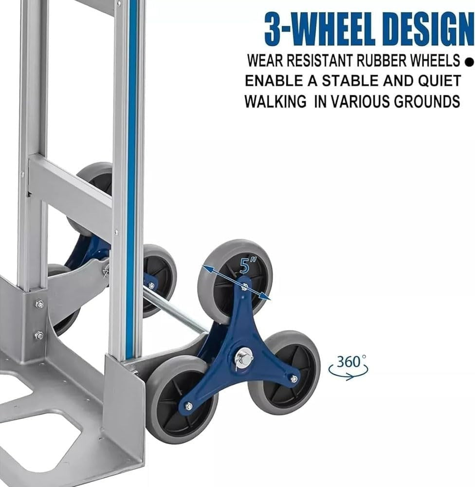 Heavy Duty Stair Climber Hand Truck 150kg Stair 250kg Flat Aluminum