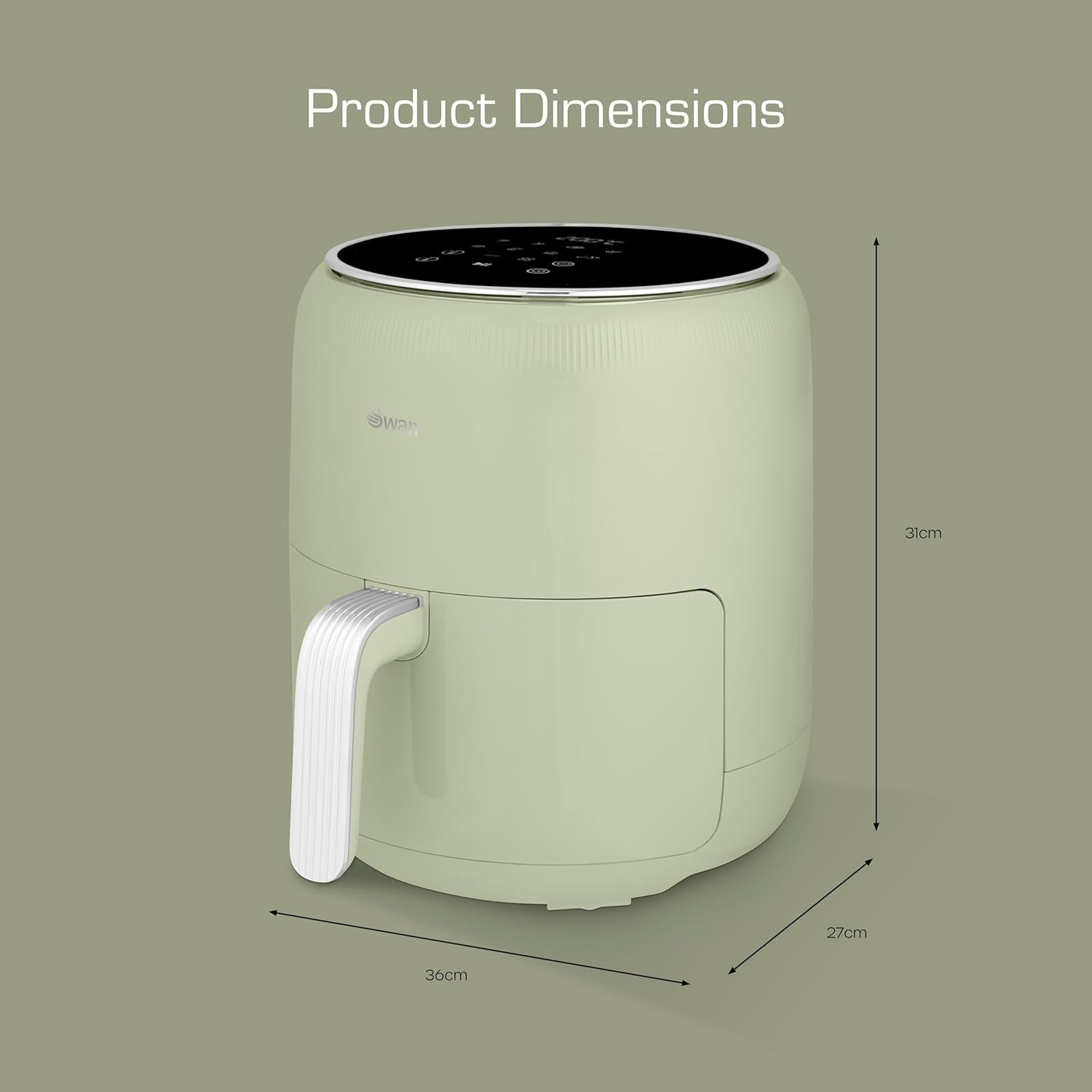 Retro Digital Air Fryer 4.5L | 8 Presets Fast Healthy Cooking Cyclone Tech