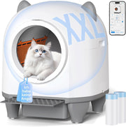 XXL Self Cleaning Cat Litter Box 90L Auto App Control Odor Control