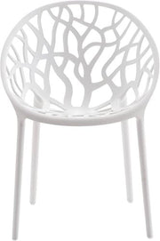 Set of 6 Indoor Outdoor Stackable Dining Chairs Plastic Patio White