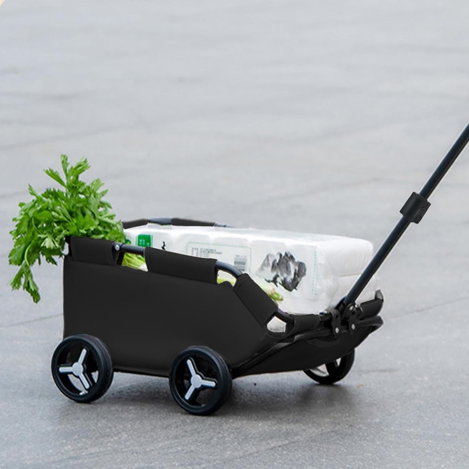 Black Pet Wagon Stroller Foldable Dog & Cat Travel Trolley for Small Pets
