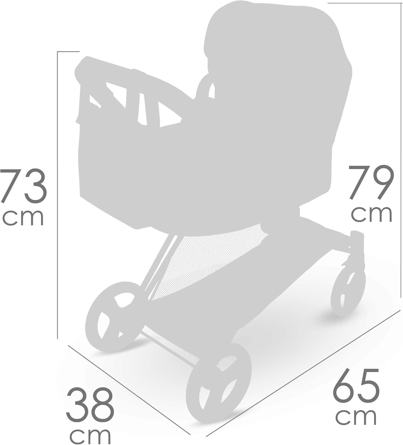 3in1 Dolls Pram Convertible Pushchair Carrycot Foldable Toy