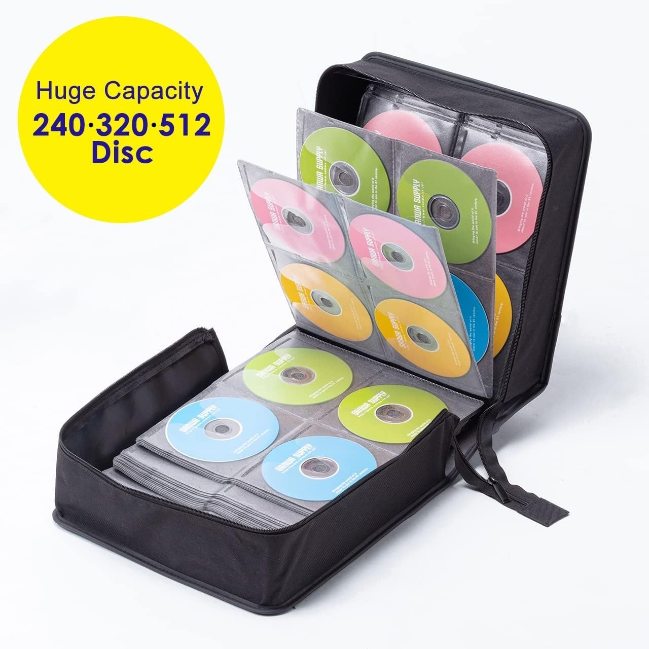 240 Disc CD DVD Blu Ray Storage Wallet Hard Shell Zipper Carry Case