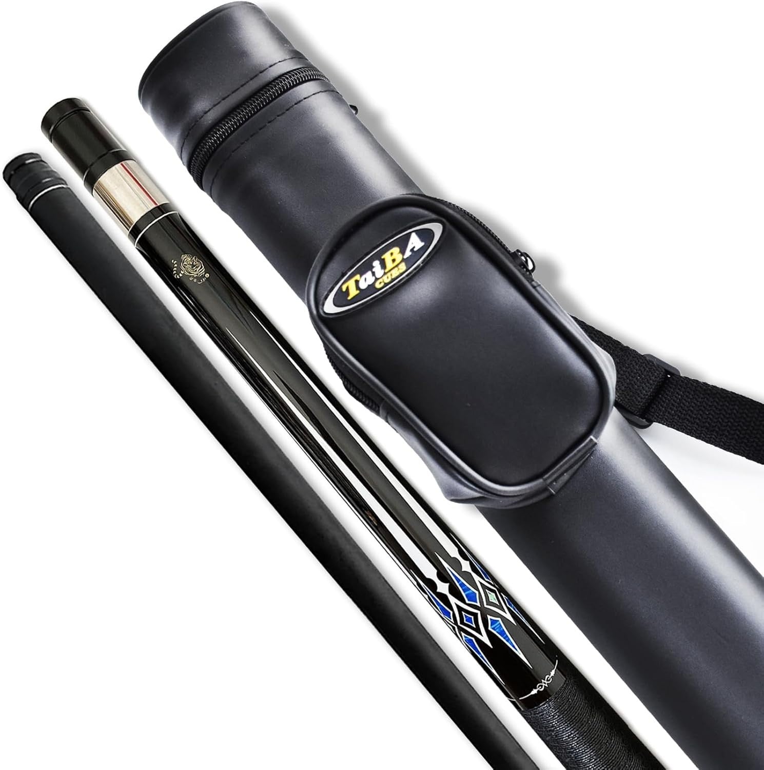 58in Pool Cue 20oz Maple Wood 13mm Tip 2pc with Case Linen Grip