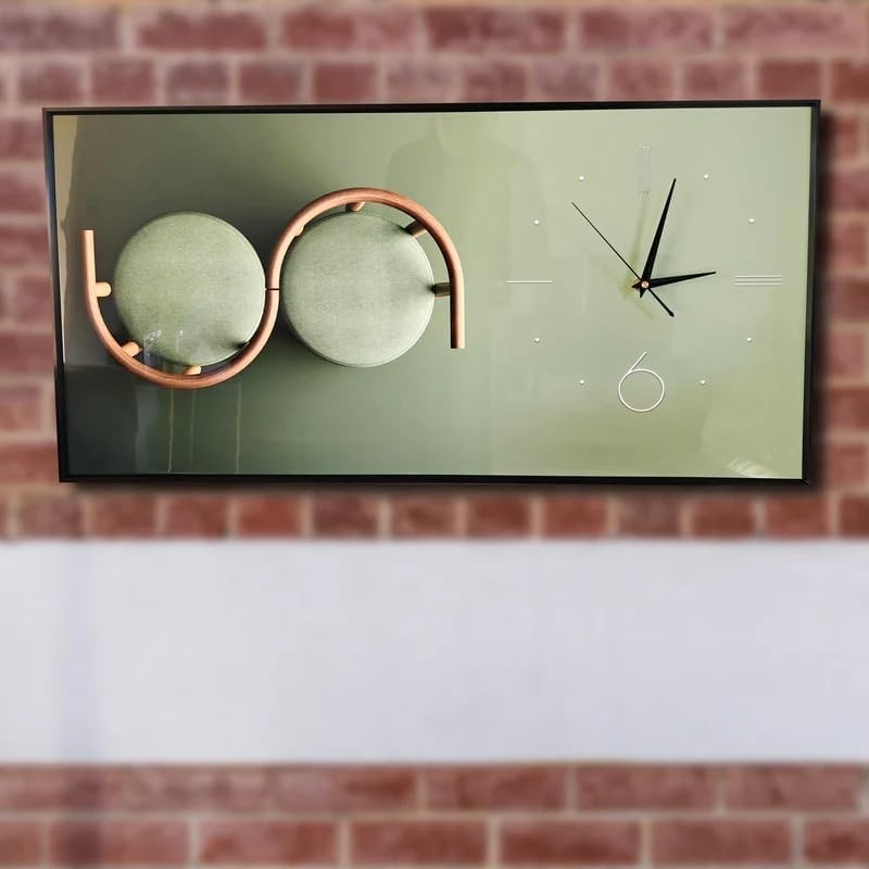 Modern Mint Wall Clock 40x80cm Silent Quartz Handmade Wooden Decor
