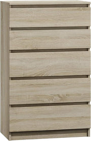 Sonoma 5 Drawer Tall Chest Storage Cabinet Bedroom Organizer MDF Wood