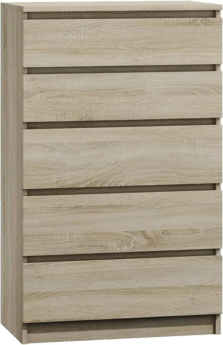 Sonoma 5 Drawer Tall Chest Storage Cabinet Bedroom Organizer MDF Wood