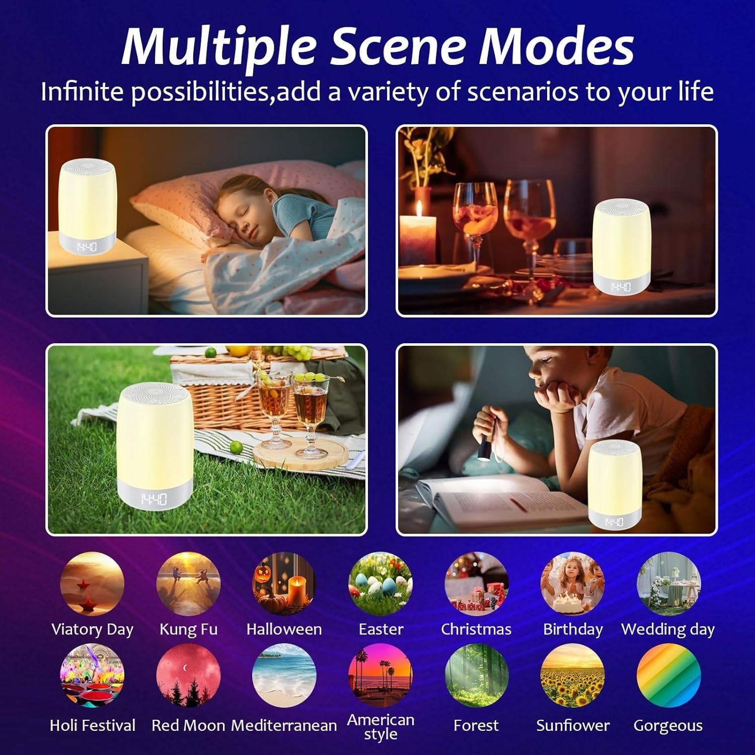 White Noise Machine with 32 Soothing Sounds & 8-Color Night Light