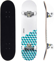 31in Beginner Skateboard Double Kick Maple Deck Ocean Blue Adults Kids + Tool