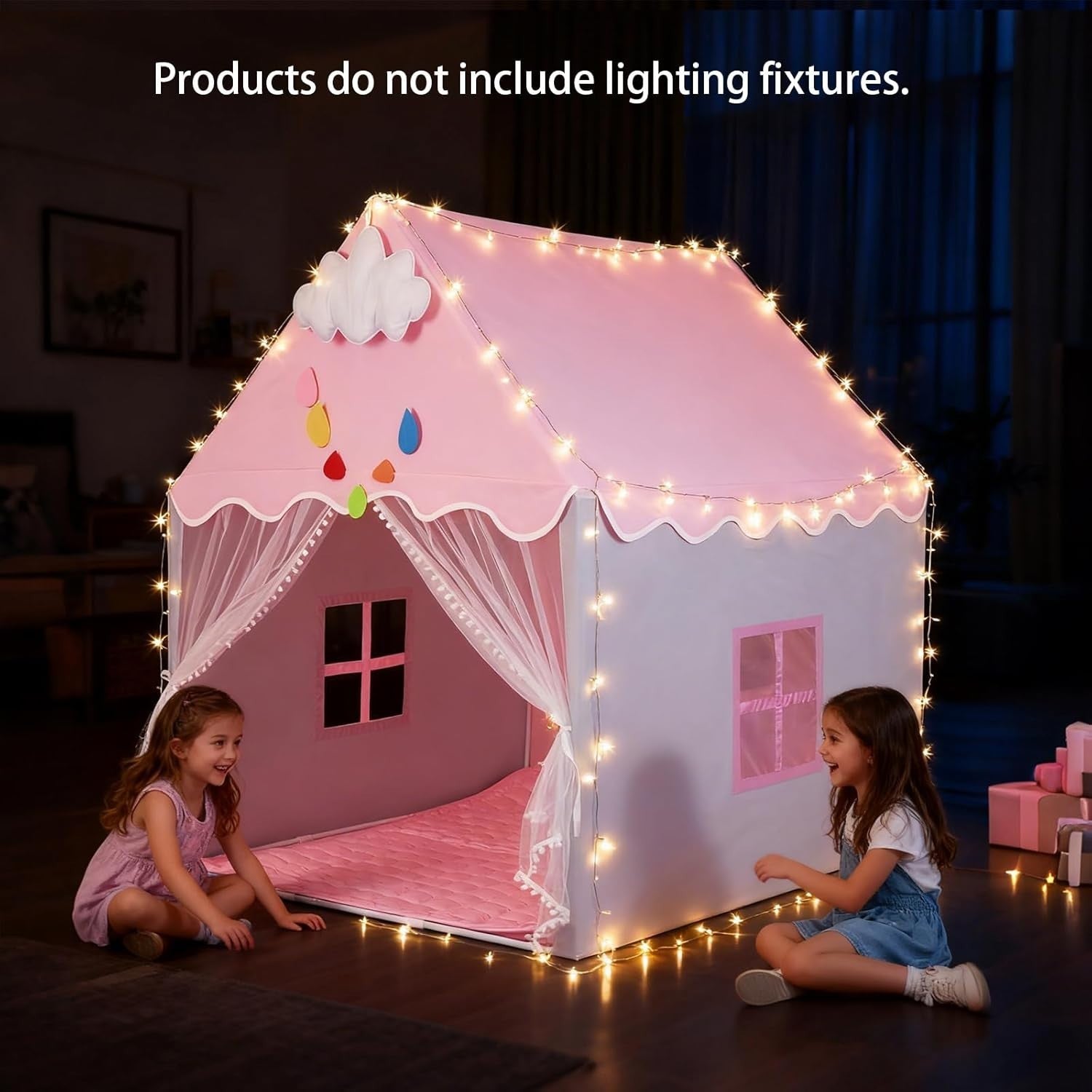 Pink Princess Kids Play Tent Wendy House Pop Up Indoor Castle