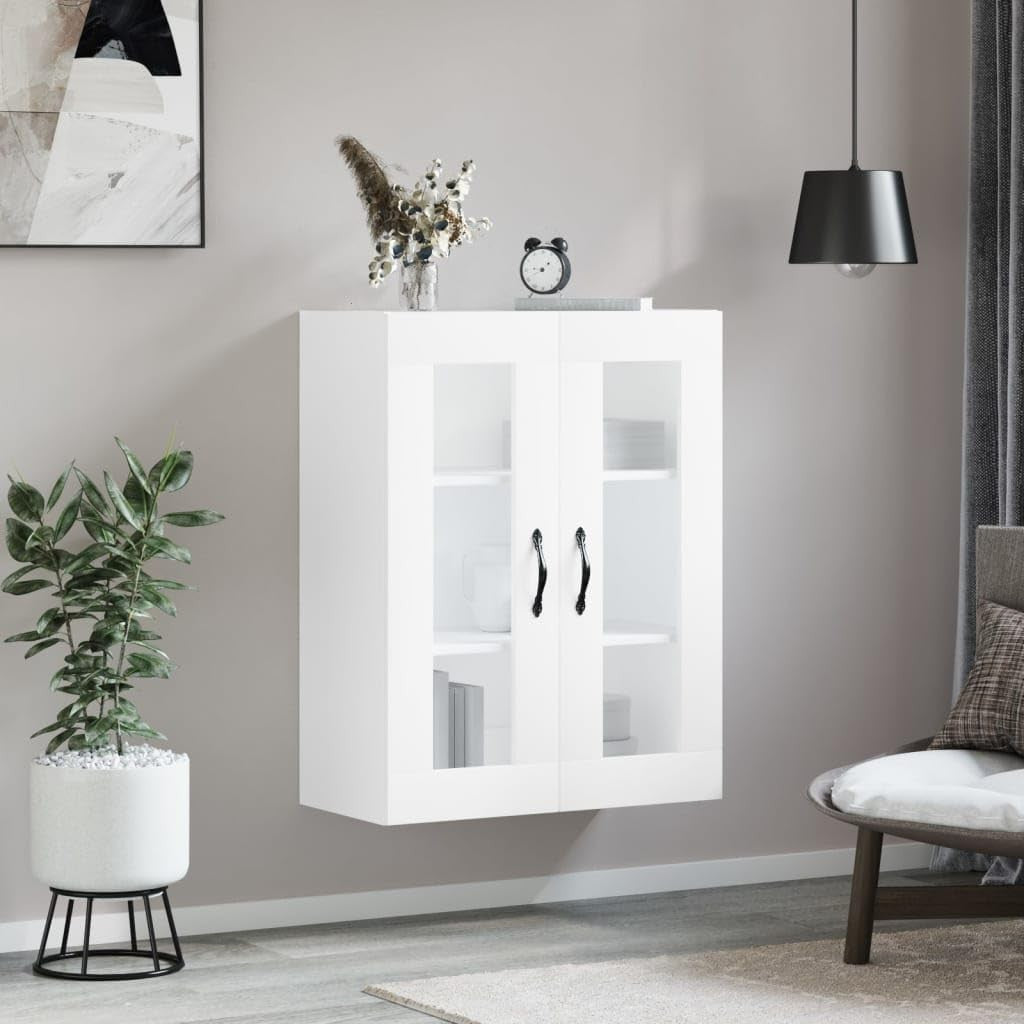 White Wall-Mounted Storage Cabinet with 3 Doors & Versatile Space Saver