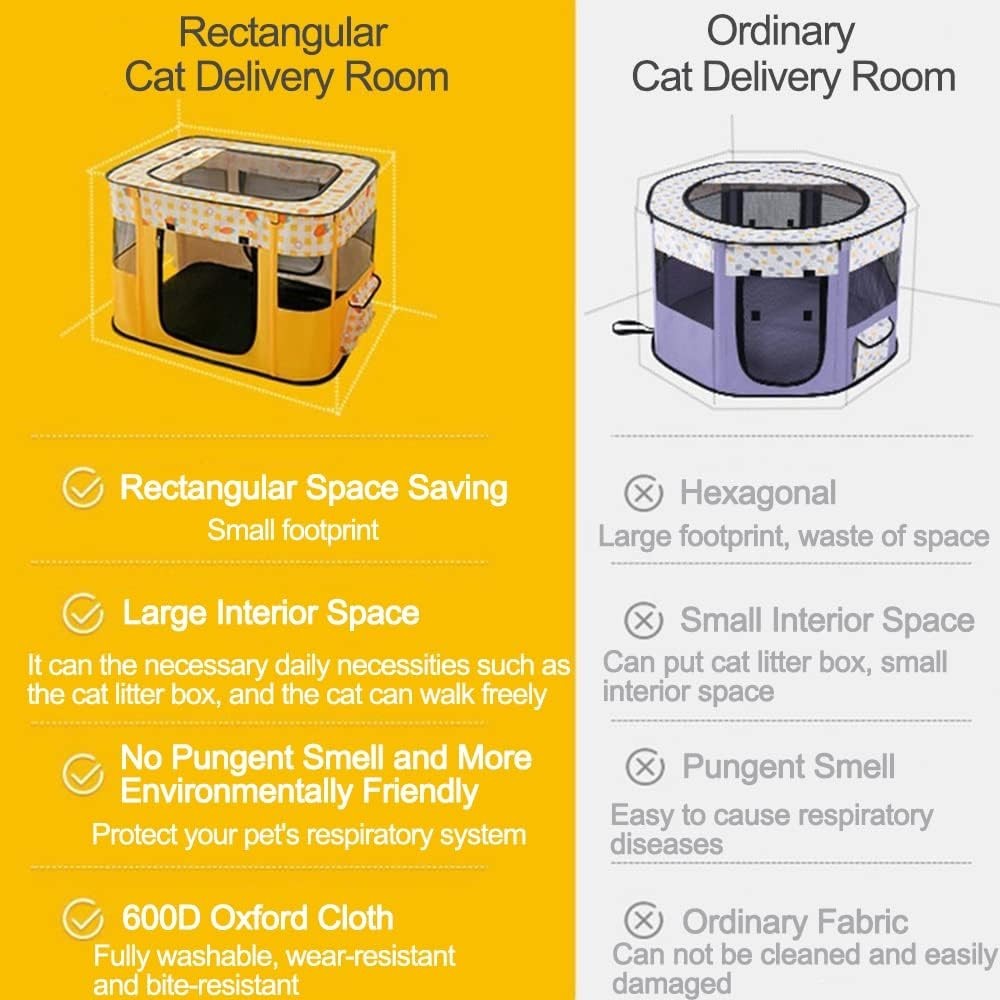 Foldable Pet Playpen Tent | Portable Puppy Cat Kennel Fence 80x60x55cm