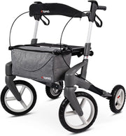 All Terrain Rollator Walker Outdoor Folding Lightweight Mobility Black 4 Wheels