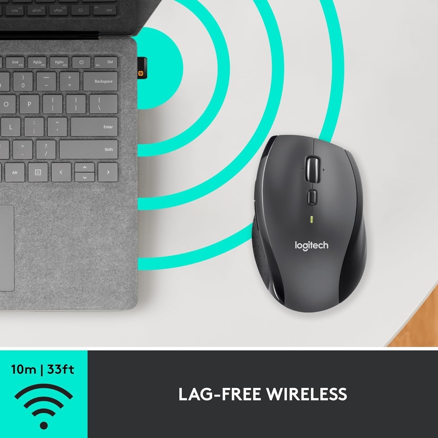 Long Battery Wireless Mouse Ergonomic 7 Button USB Precision for Laptop PC