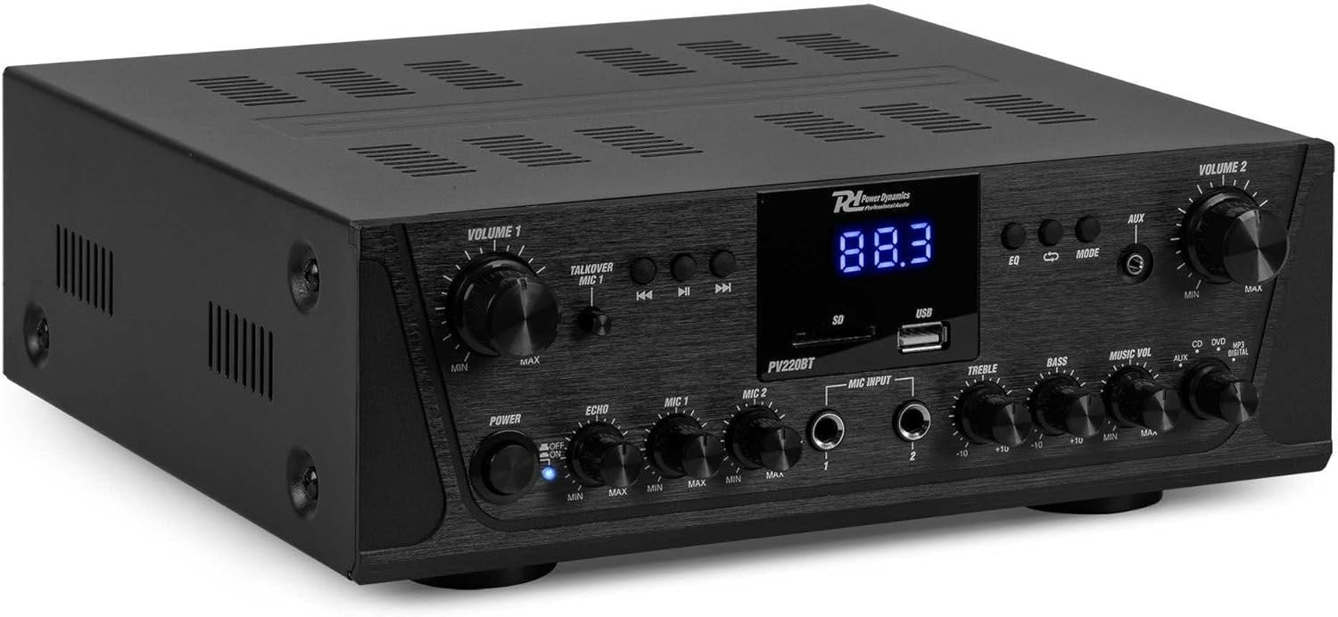 Bluetooth Stereo Amplifier | 2x100W USB FM Optical Coax Inputs | Zone Control