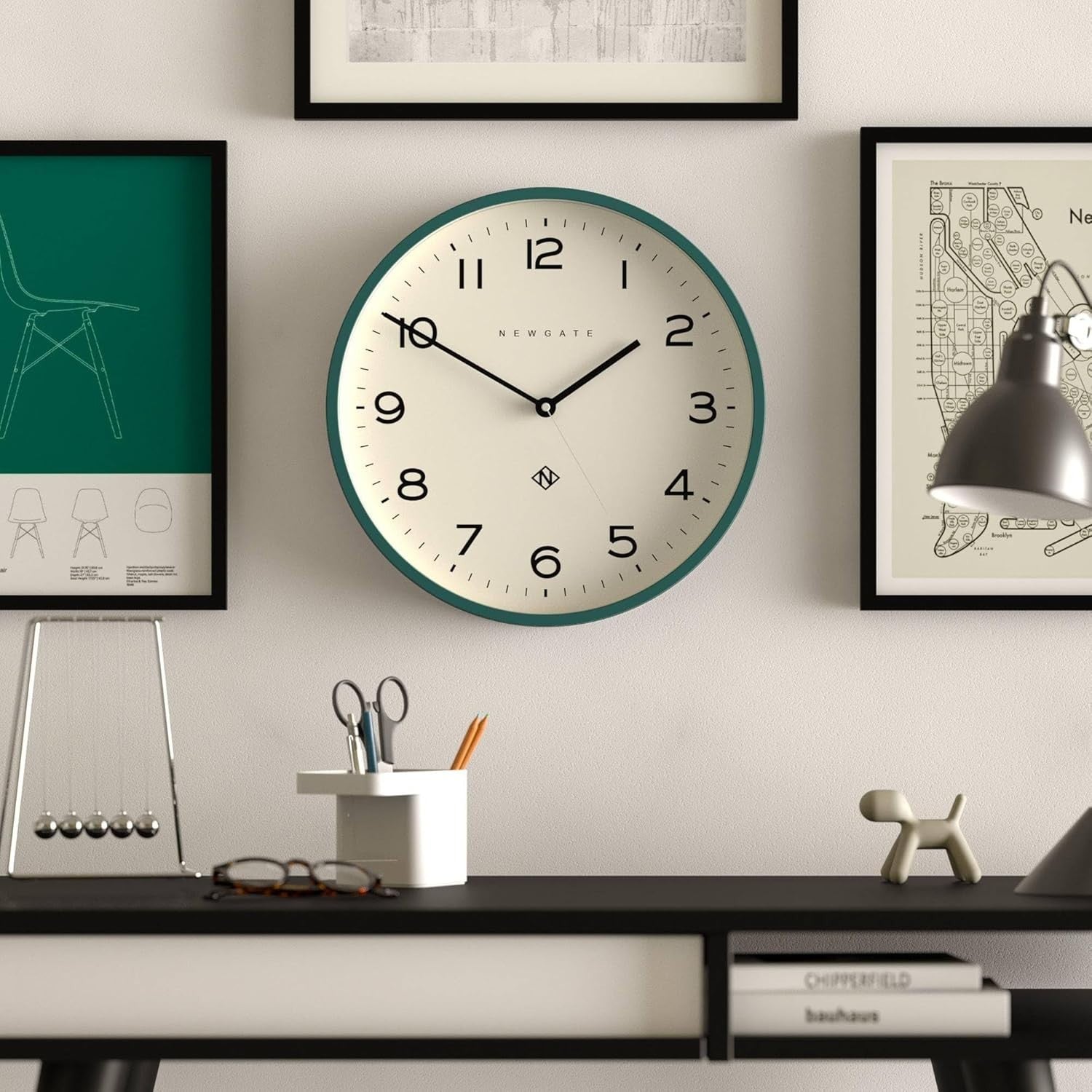 Modern Large Round Wall Clock 37cm | Quiet Battery Operated | Kitchen Office
