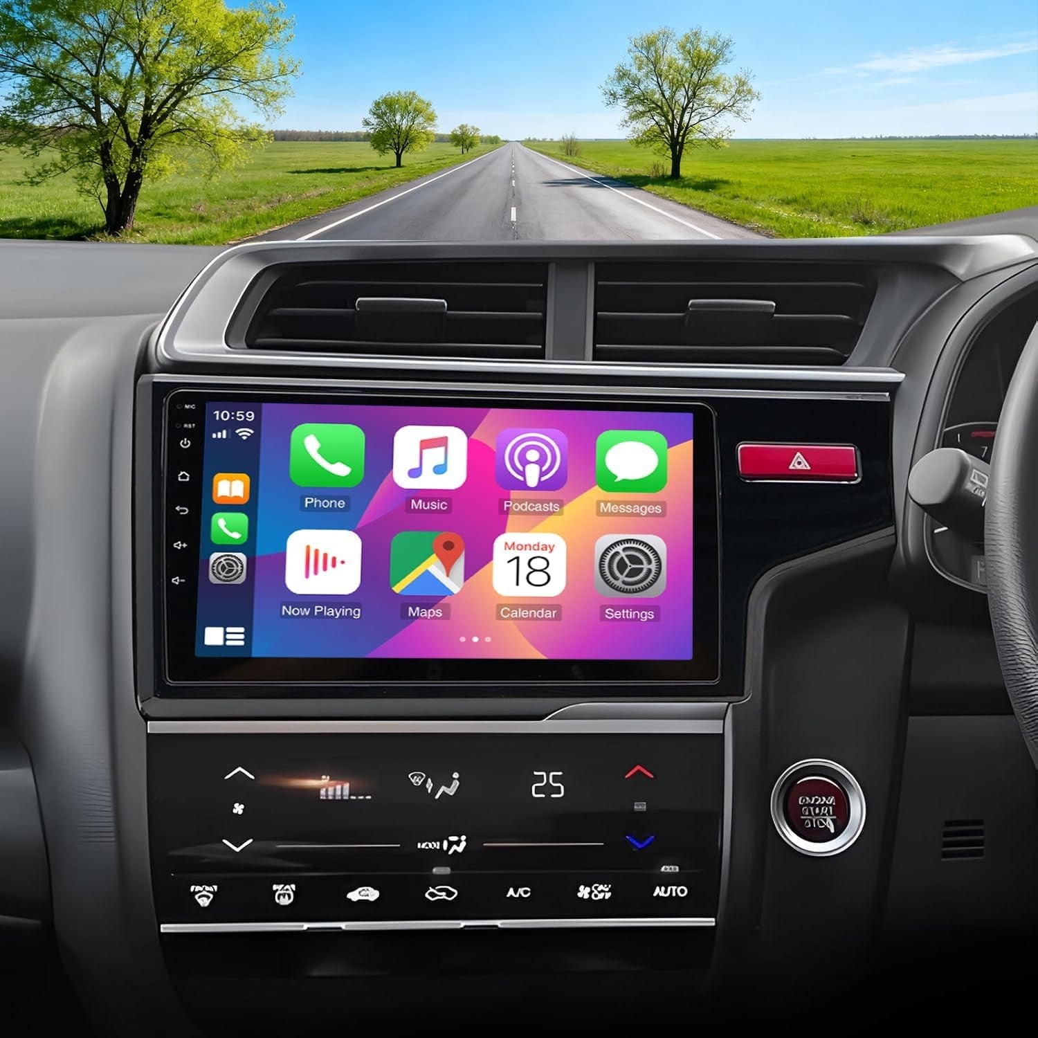 Android 14 Car Stereo 9" IPS CarPlay GPS for Fit 2014-2015