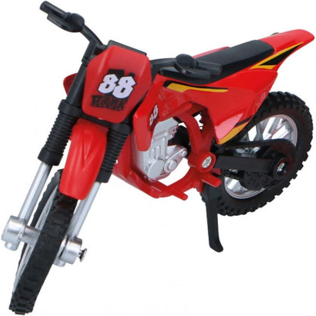Diecast Dirt Bike Toy 1:18 Motorbike Kids Gift w/ Extra Wheels & Tools