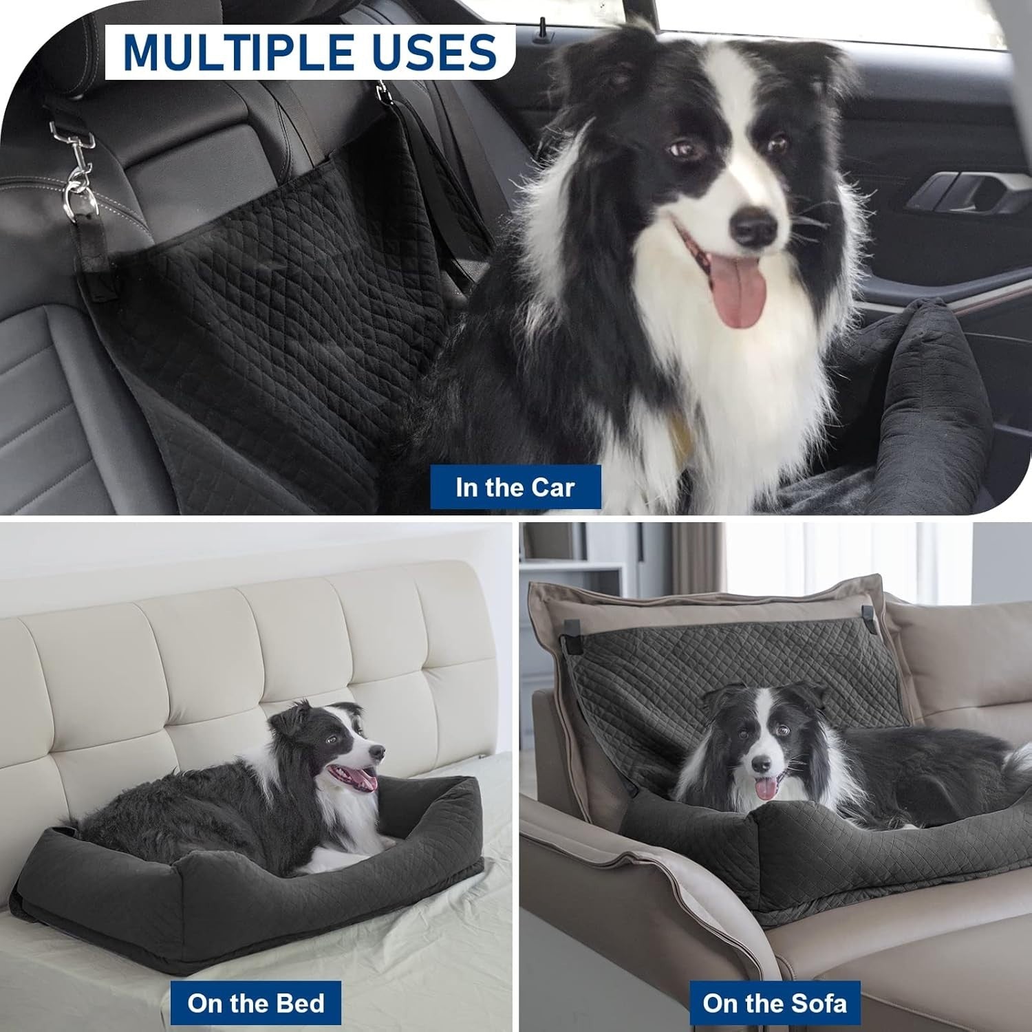 Large Dog Car Seat Bed Booster Travel Carrier Washable Safety Leash