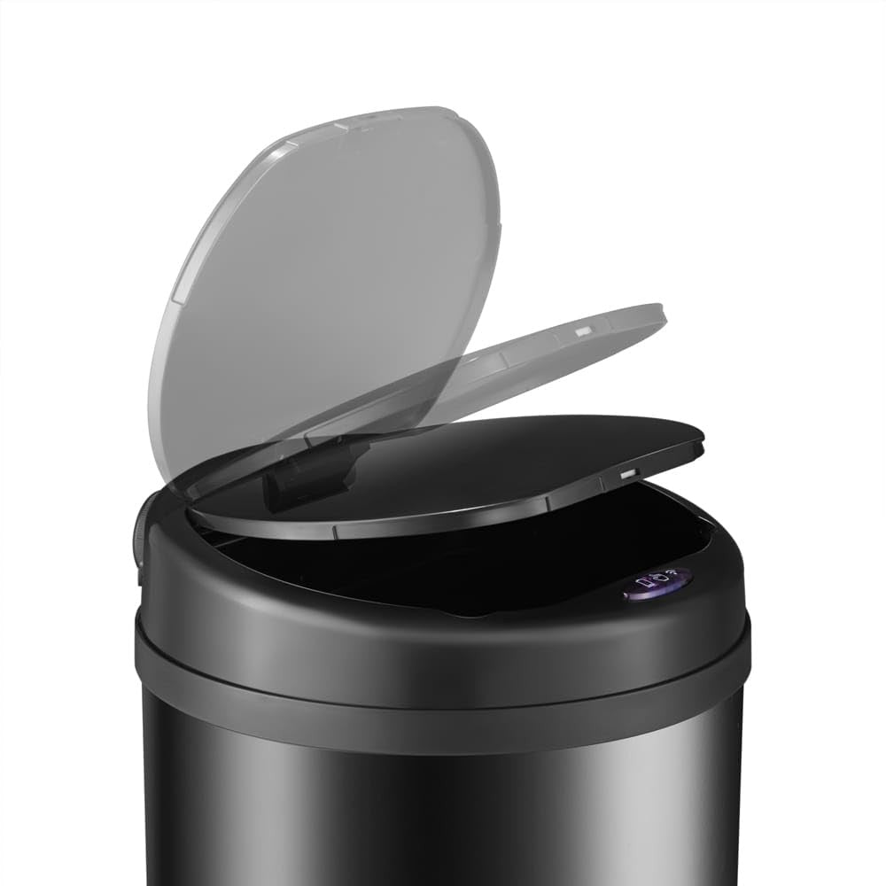 30L Motion Sensor Kitchen Bin Black Undercounter Stainless