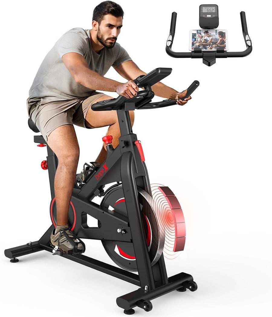 Quiet Magnetic Exercise Bike for Home w/ LCD Monitor, Heart Rate & 8kg Flywheel