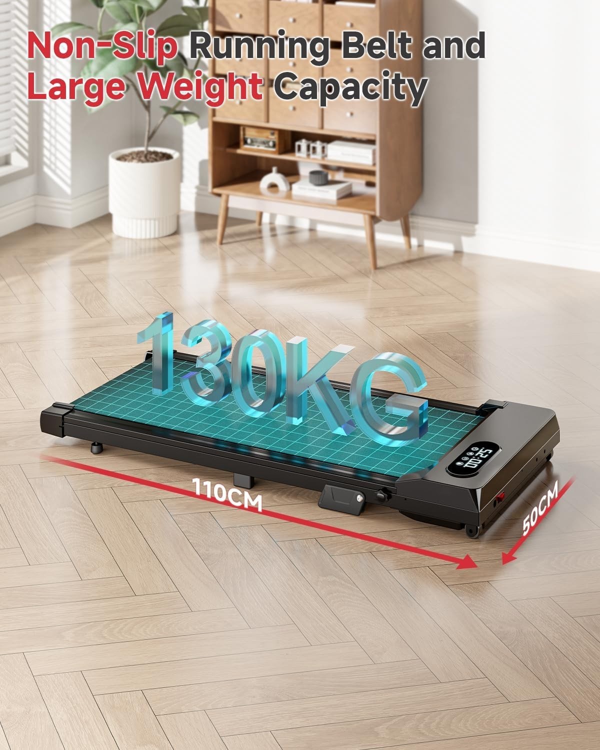 Portable Under Desk Treadmill Incline Walking Pad 8km/h Quiet Home Gym