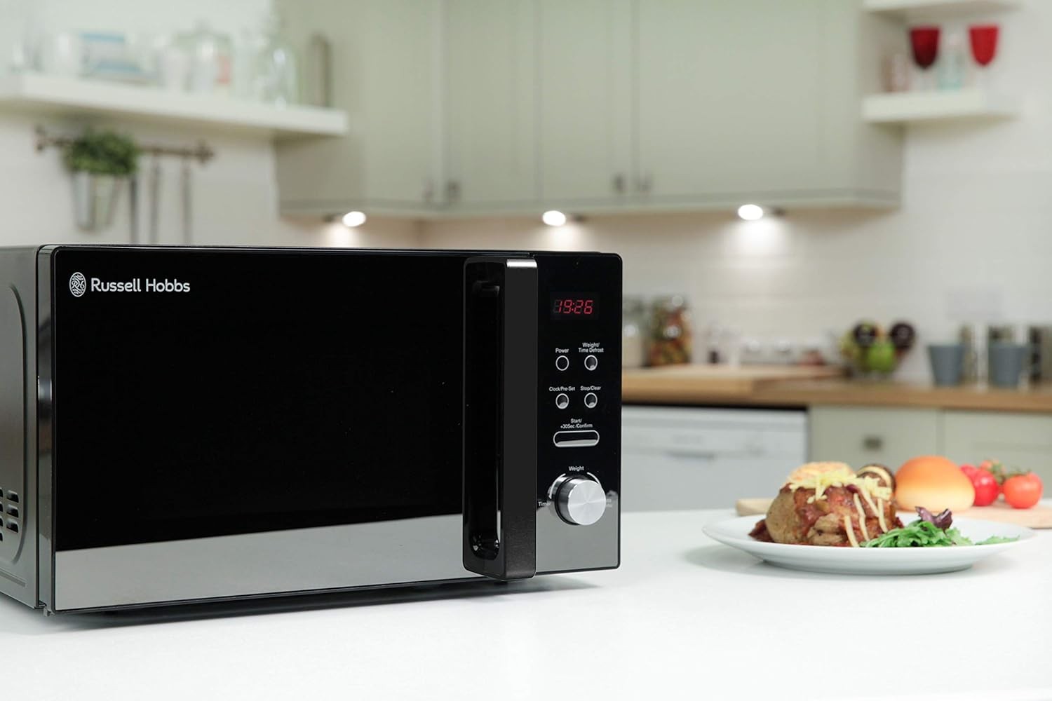 Black 20L Digital Microwave & 4-Slice Toaster Combo 800W