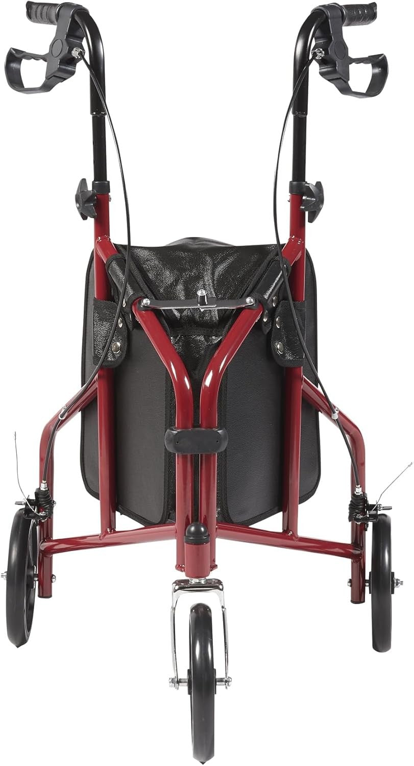 3 Wheel Lightweight Rollator Walker Folding Adjustable Brakes Mobility Aid