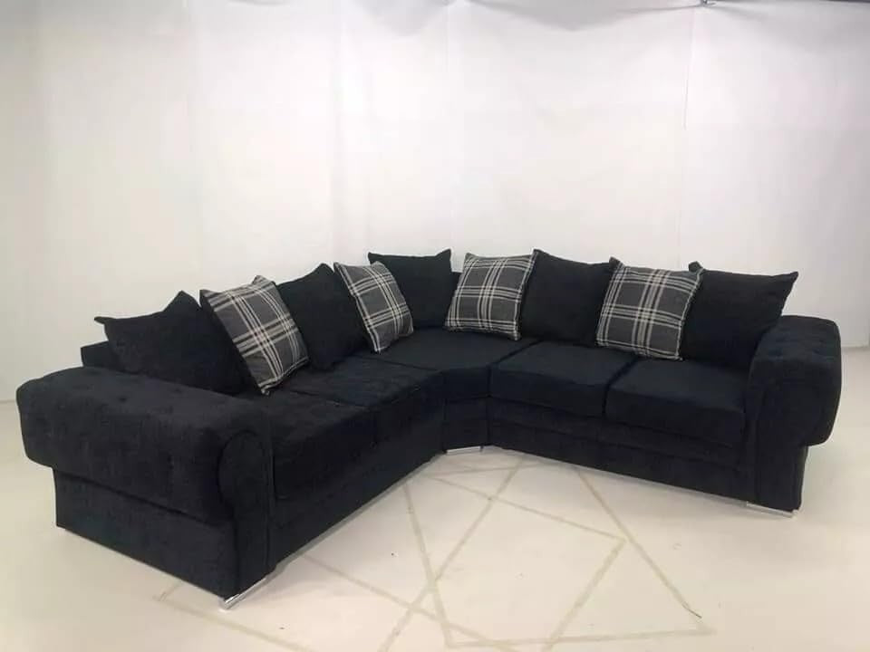 Chesterfield L-Shape Corner Sofa 5 Seater - Button Tufted, Removable Covers