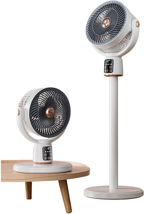 8000mAh Rechargeable Standing Fan – 12-Speed Quiet Air Circulator w Remote Timer