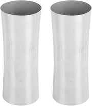 Stainless Steel Silver Vase Set 2 Modern Metal Flower Centerpiece Decor