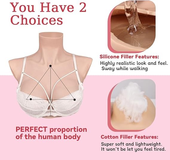 Silicone Breastplate Realistic Fake Breasts C–G Cup Crossdresser Cosplay