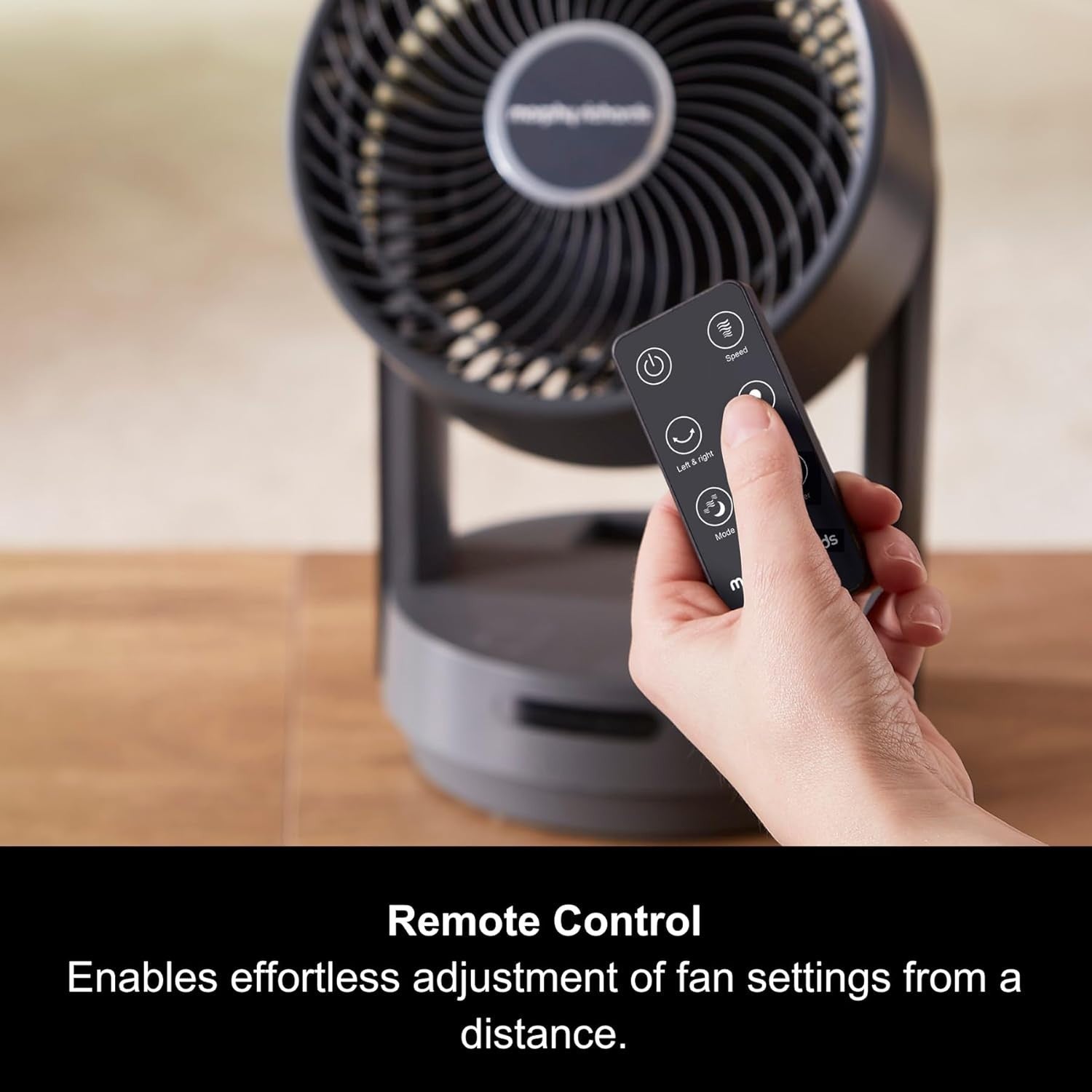 Air Circulator Desktop Fan – 3 Speed Remote Control Touch Panel 60° Oscillation