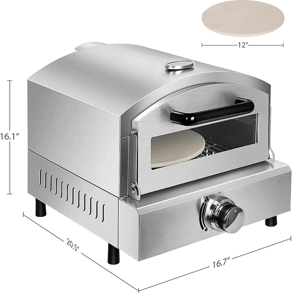 Stainless Steel Electric Pizza Oven | 360° Heating Commercial Pizza Maker 500°C