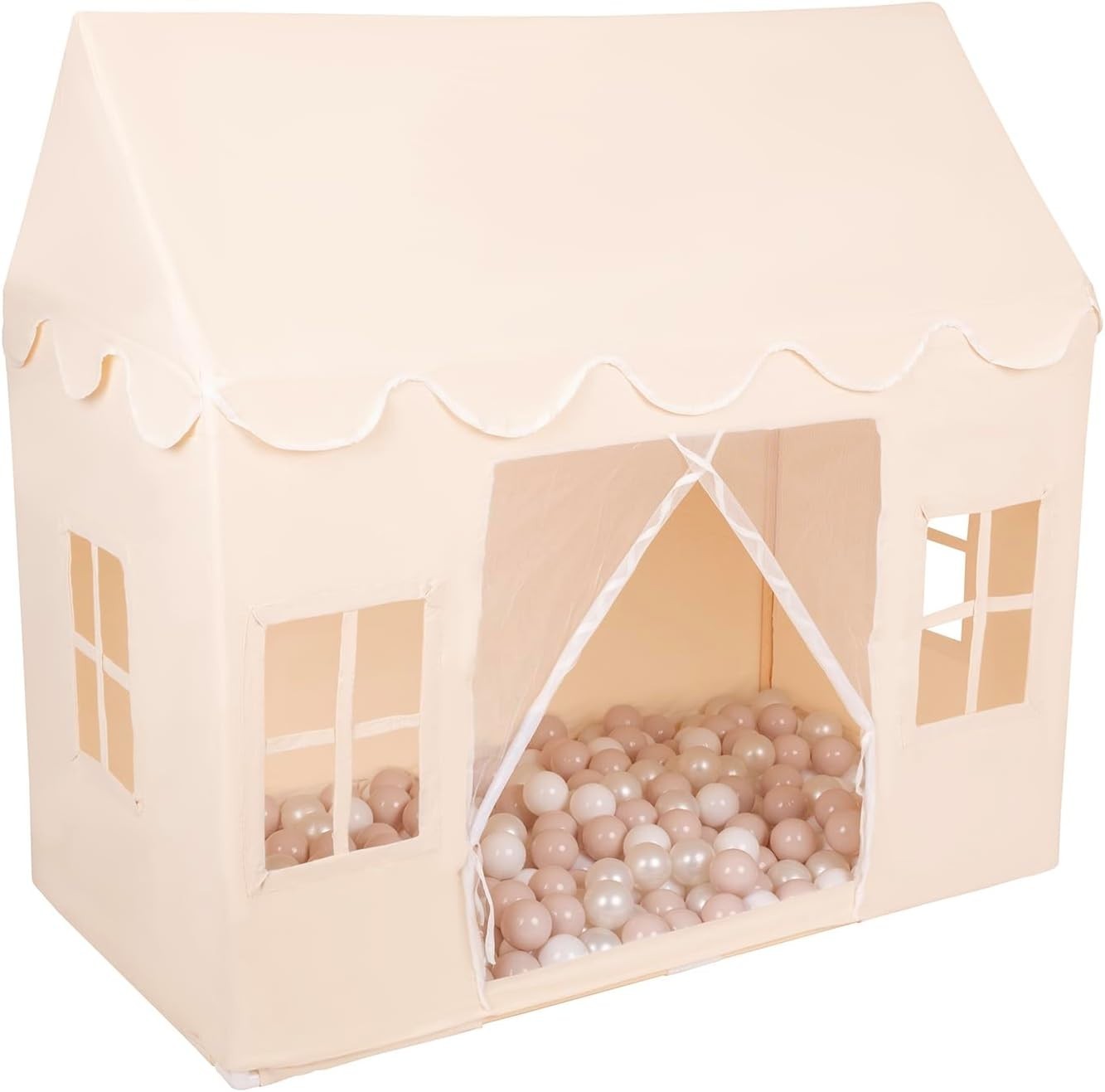 Kids Foldable Cotton Play Tent w 300 Balls Indoor Outdoor Play Den